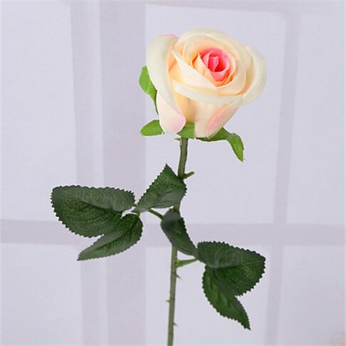 Gul ægte touch rose kunstige silke blomster blomster dekorative blomster hjem eller jul fest dekoration bryllup dekoration: Champagne