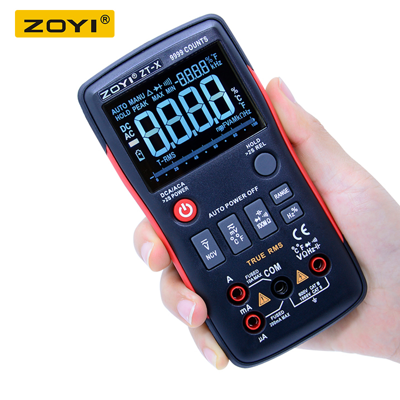 ZT-X Digitale Multimeter Knop 9999 Telt VS RM409B Analoge Staafdiagram AC/DC Spanning Ampèremeter Stroom Ohm LCD Backlight display