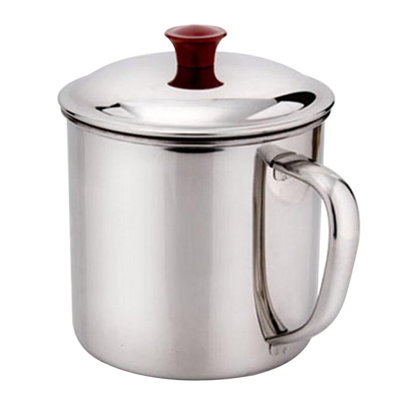 400ml capacidad Color plata taza de acero inoxidable con JK0623 tazas 8,5*7,8 cm cubierta Copa nueva tapa para beber con niños a S3C3: Default Title