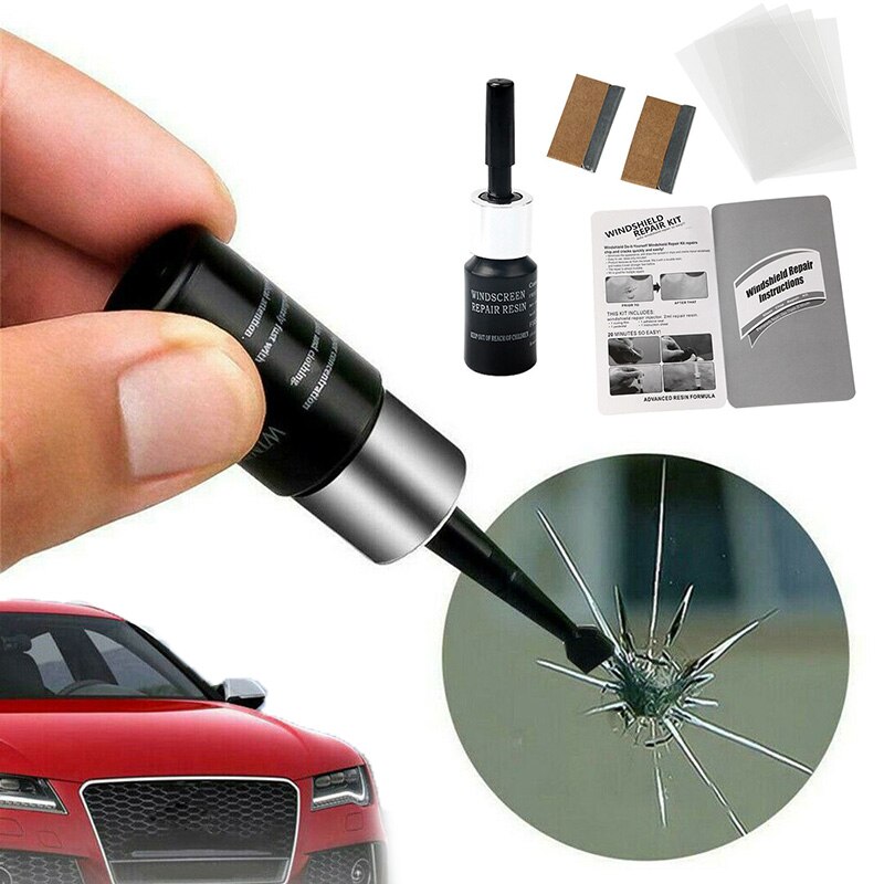 Glass Nano Repair Fluid Car Window Glass Crack Chip Restore Tool Kit For Traffic Accidents/ Collisions/ Bumps/ Blows Damage