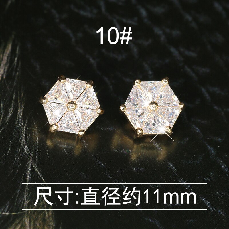 Boutons de vêtements Vintage en diamant | Bijoux avec boutons décoratifs en diamant, bouton en Zircon fleur doré, boutons de vêtements couture, petits vêtements, accessoires rapides, couture materiel accessoires: 10
