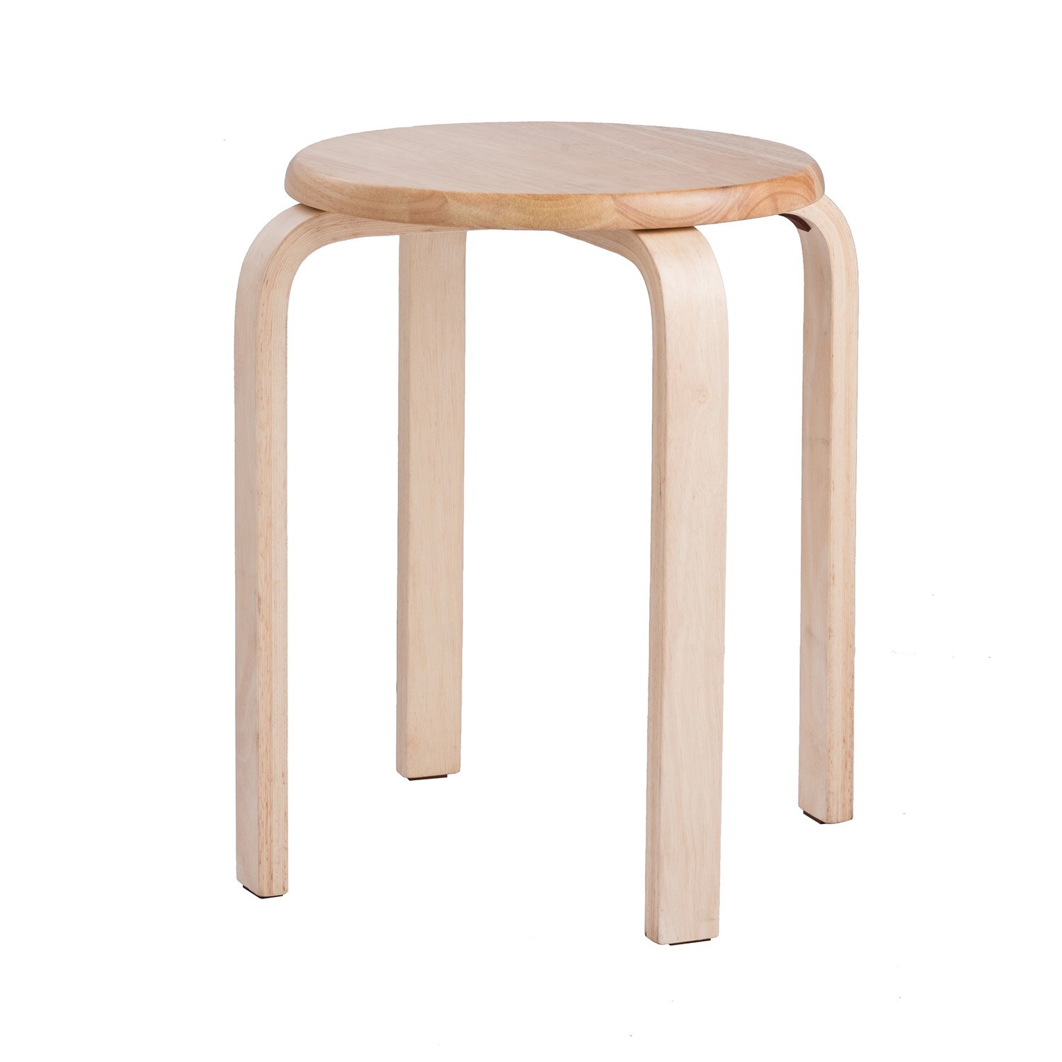 Modern K/D Rubber Wooden Stools Practical Round Stacking Living Room Stool Kitchen Small Chair for Home/Restaurants/Hotel/Bar: Beige