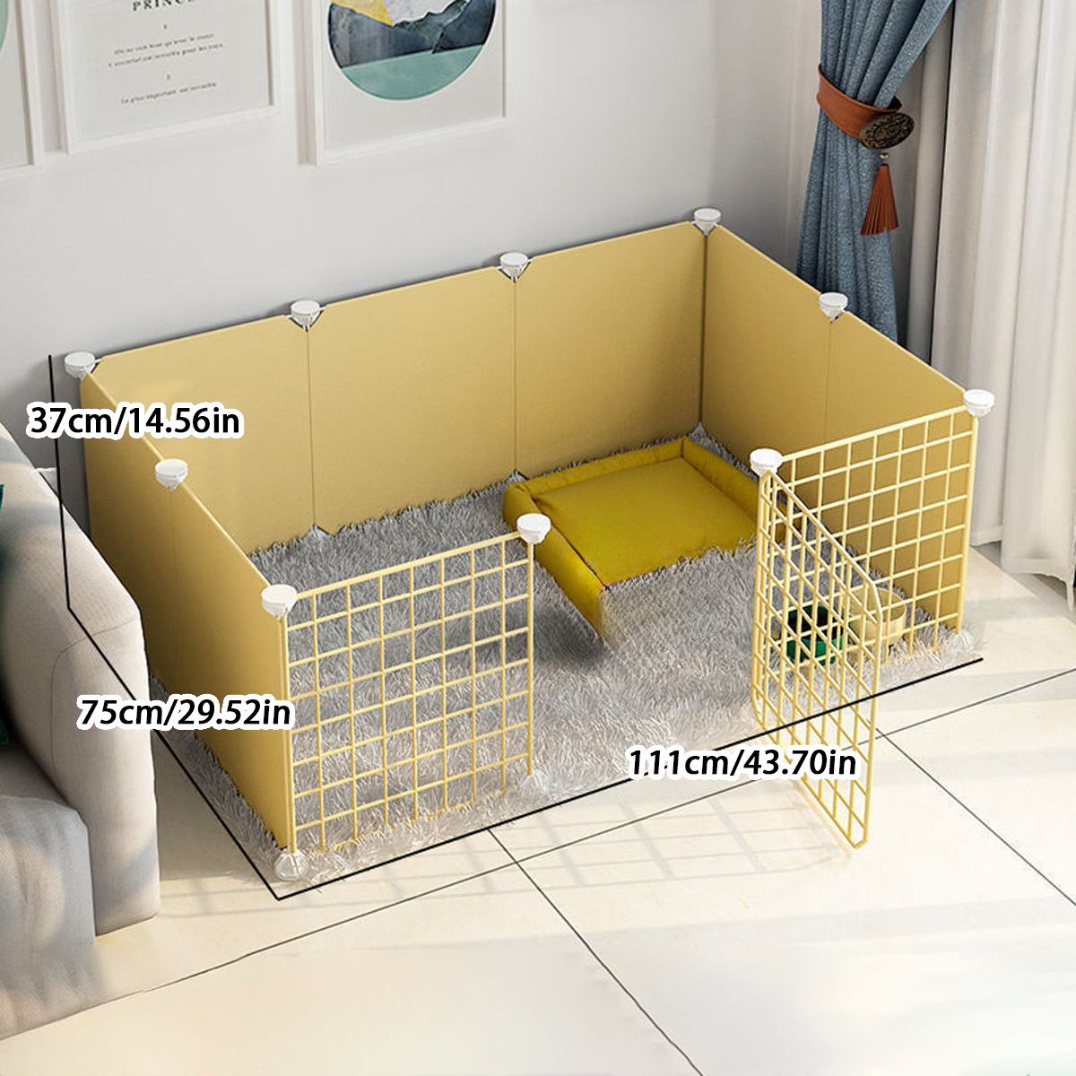 Pet Fence Small Size Dogs Dog Isolation Door Rabbit Guardrail Iron Teddy Indoor Kennel Home Fence Cat Cage: Red