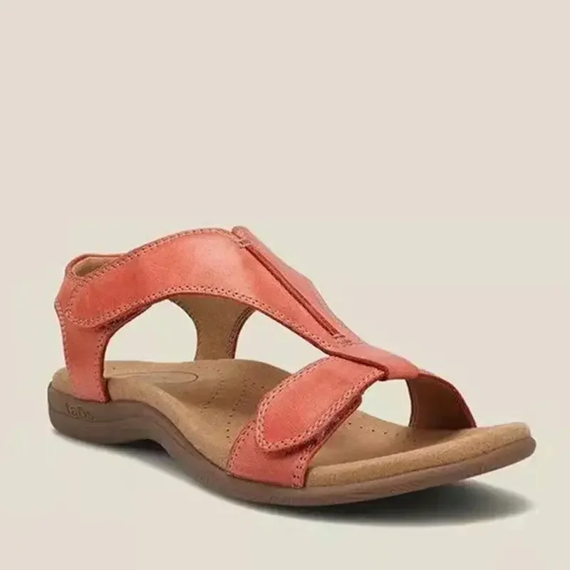Sandsandandortopédipara Mujer En T-Strap, Zapatos Cómodos, Casu, De Playa De Gran Tamaño, De Verano: Rood / 43