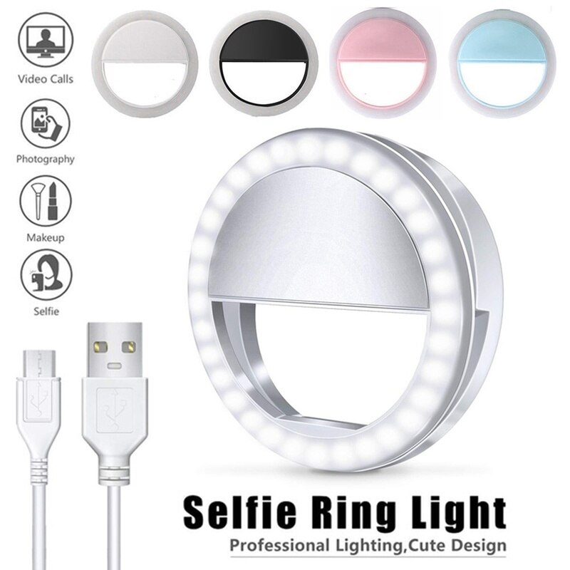 Oppladbar mobiltelefon selfie ringe lys til kamera 36 ledet lys til iphone ipad sumsung galakse nettbrett laptop fotografering telefon