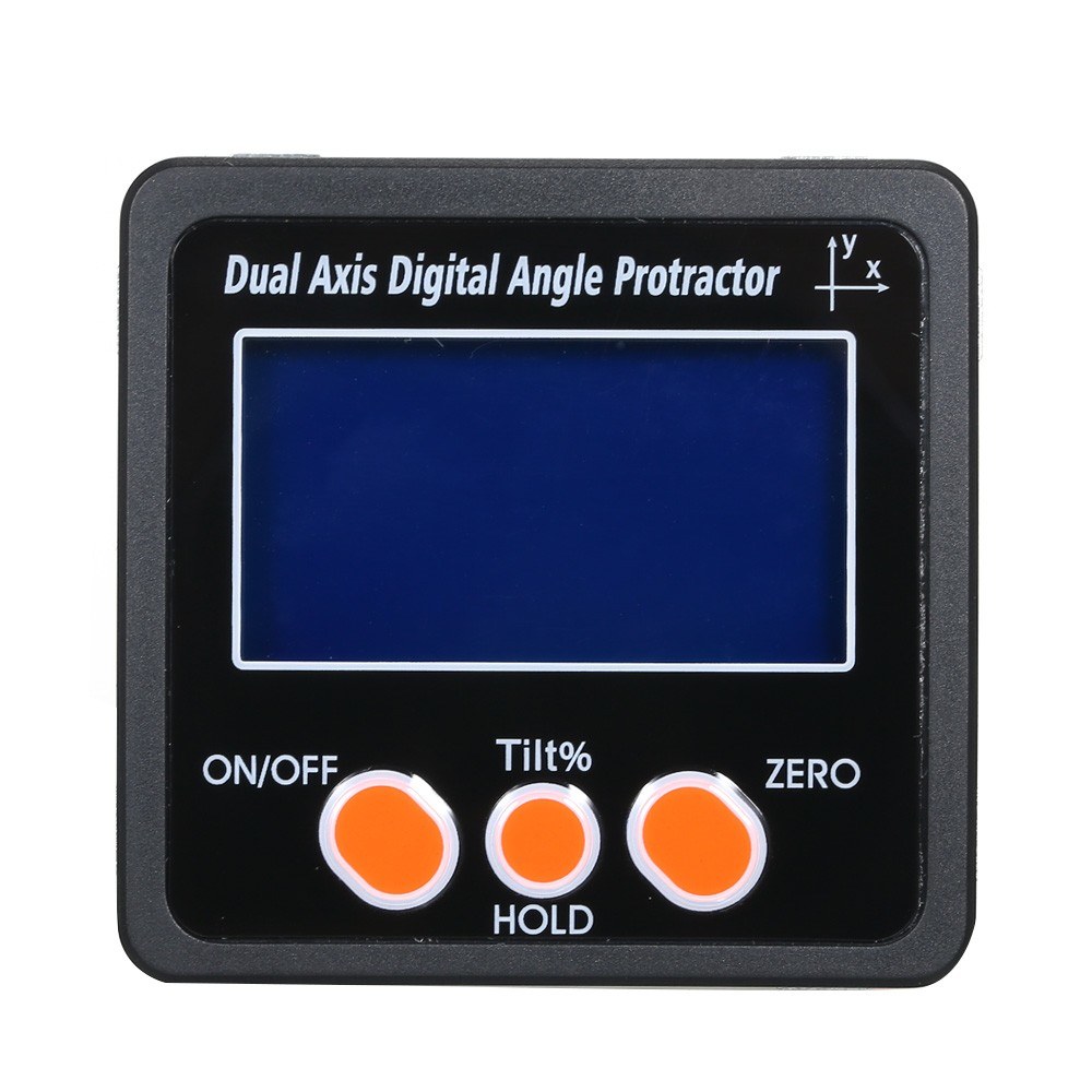 Dual Axis Digital Angle Protractor with Backlight Waterproof Aluminum Alloy Shell 4*90° Measuring Range Digital Inclinometer
