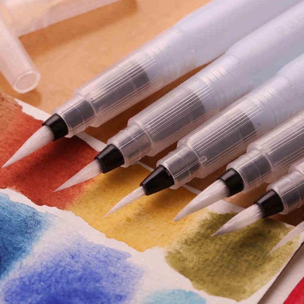 Pinceau à aquarelle Portable, 6 pièces, brosse à aquarelle, crayon, peinture artistique, brosse douce pour débutants, fournitures de dessin à l'aquarelle, N3Q5