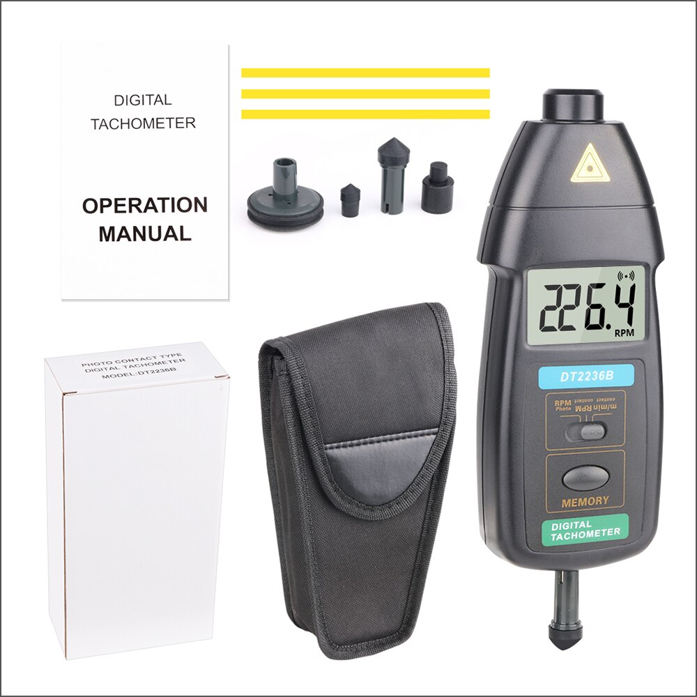 RZ Speed Measuring Instruments Tachometer Surface Speed Sensor With Flute Vails To Measure Speed And Length Of Wire DT2236B