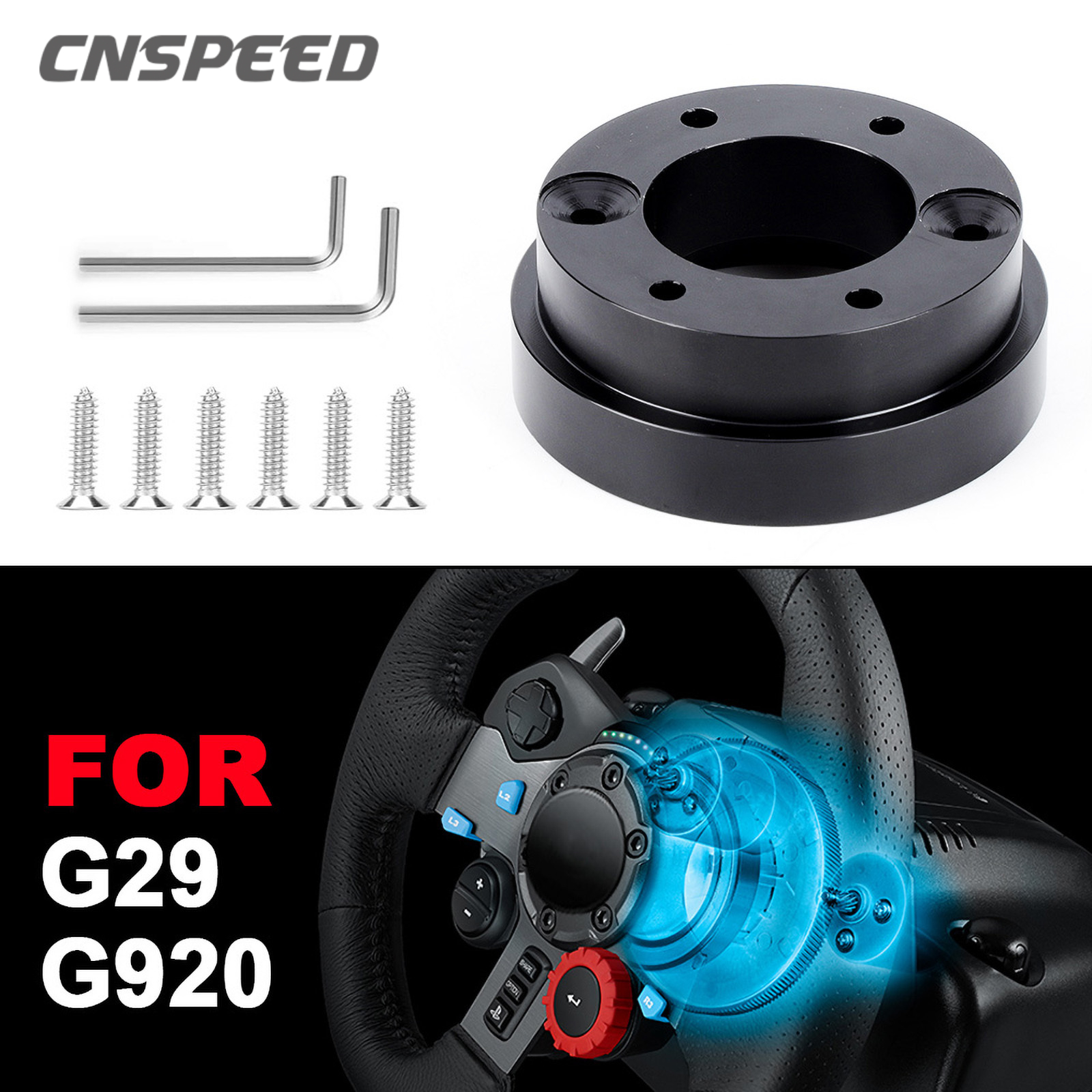 CNSPEED 70MM Płytka adaptera kierownicy 13-calowa kierownica wyścigowa PCD Modyfikacja gier samochodowych dla Logitech G29 G920 G923