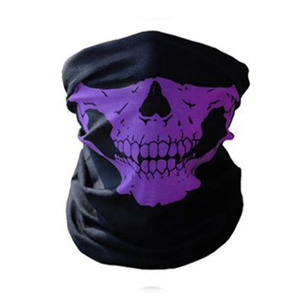 Magic Scarf Bandanas 24x48cm Multifunctional Riding Sunscreen Sport Towels Skeleton Skull Half Face Mask: Purple
