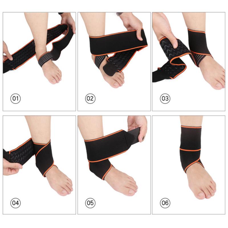 1Pcs Safety Ankle Support Gym Running Protection Black Foot Bandage Elastic Ankle Brace Band Guard Sport Protect Equipment #SD