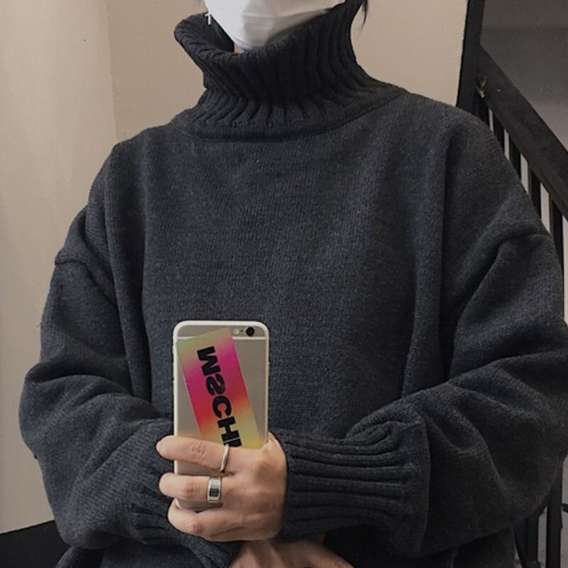 Winter coltrui heren warme casual gebreide trui herenkleding wilde losse koreaanse koppel breitruien m-xl