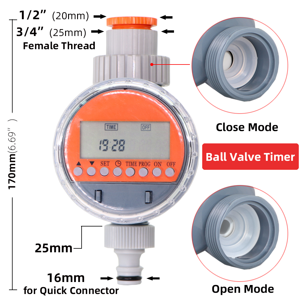 8-Typ Garden Automatic Watering Timer Drip Irrigation Digital Electronic Controller Rain Sensor Solar Greenhouse Sprinkler Timer: 1PC -B