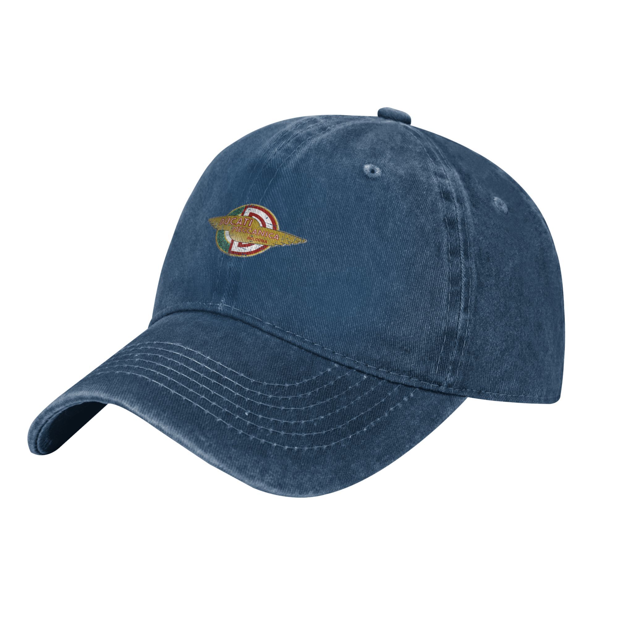 Ducatiing meccanica type 2 baseballcaps sol kpop stein pustende vasket truckerhatt menn kvinner voksen årgang snapback-capser: Marineblå