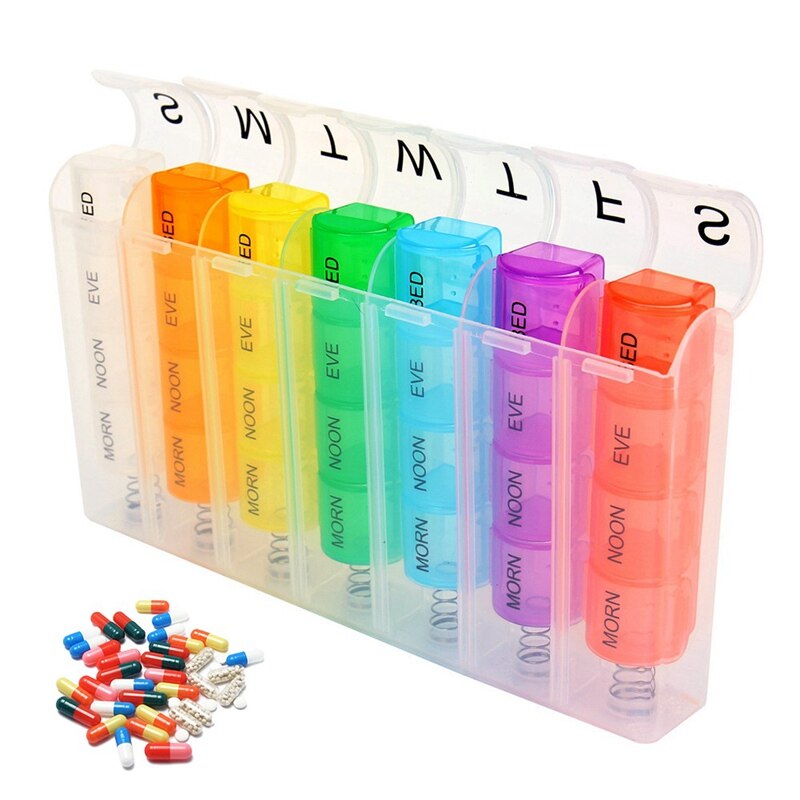 Organizer AM NOON PM 7 DAY Weekly Tablet Pill Box Holder Medicine Dispenser Organizer Case