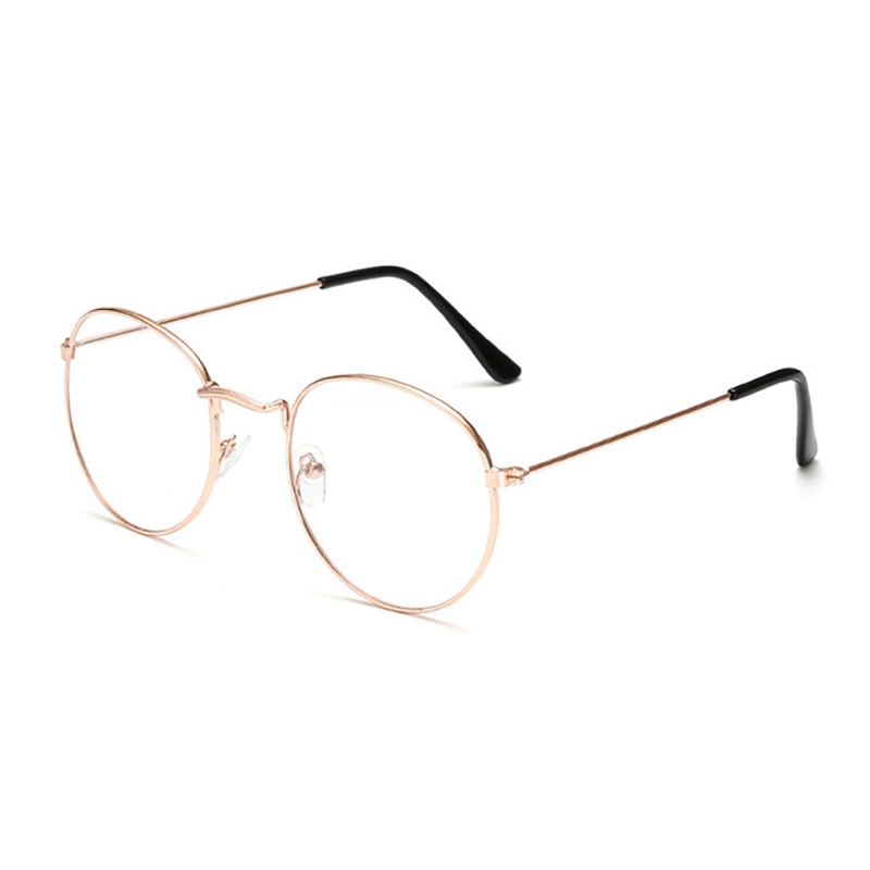 Brand Woman Glasses Optical Frames Metal Round Glasses Frame Clear lens Eyeweare Black Silver Gold Eye Glasses Oval