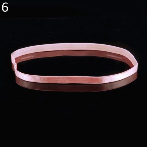 1Pc Women's Men's Candy Color Wide Sports Yoga Stretch Hairband Running Anti-Slip Elastic Headband Hair Band Running Sweatband: Pink