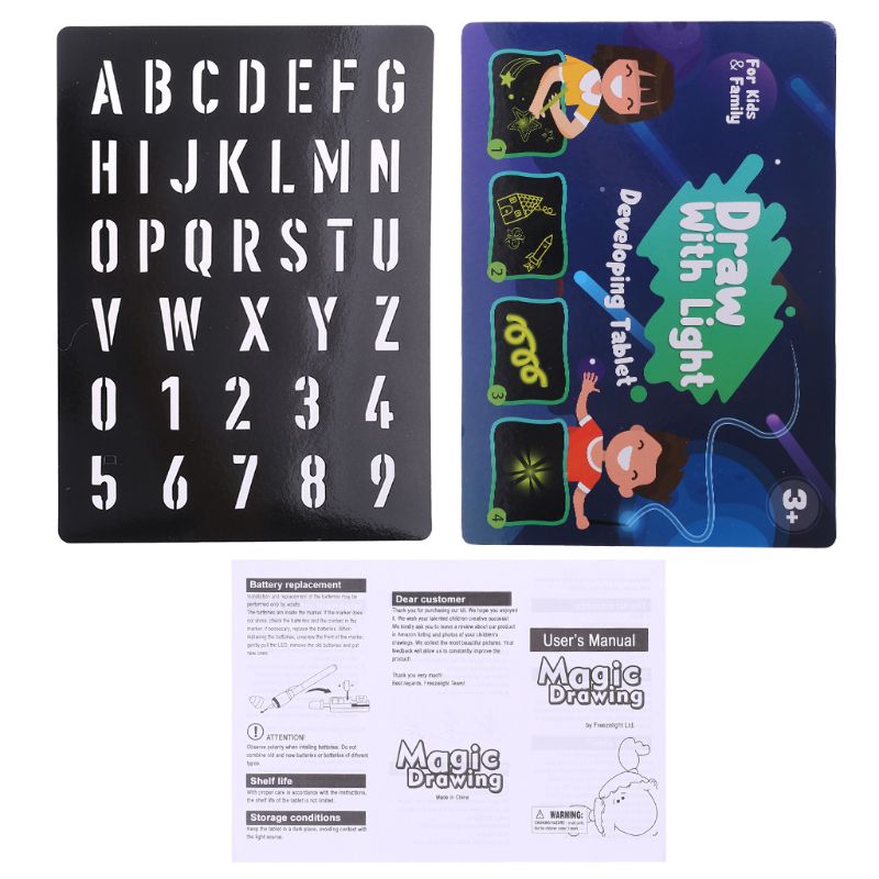 Bambini Fluorescente Tavolo da disegno Magico Disegnare con la Luce Divertimento Lo Sviluppo di Regalo Del Giocattolo: A4-blu 1