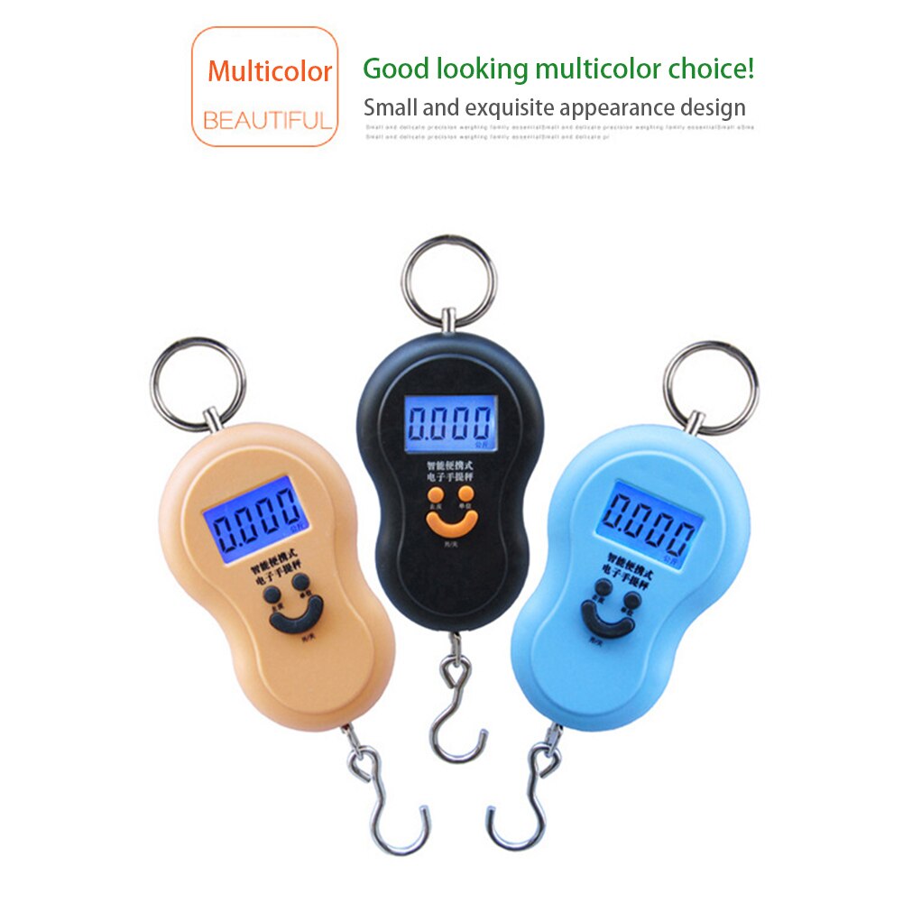 Mini báscula Digital de 50Kg para equipaje de pesca, peso de viaje, gancho colgante electrónico de cocina, báscula colgante de KG/LBS/JIN/OZ