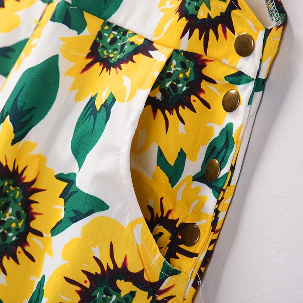 Mono sin mangas con estampado de girasol para hombre y mujer, traje de Pijama corto de gran tamaño con bolsillo, mono de una pieza, 30h,