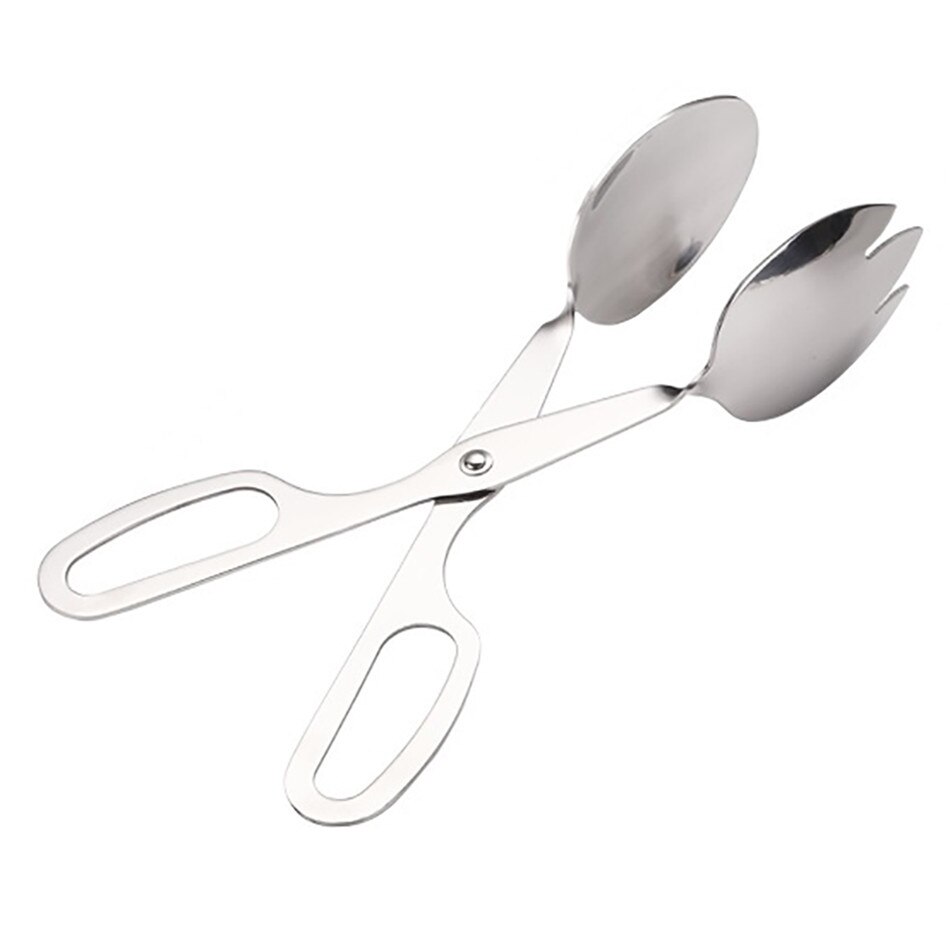 Stainless Steel Salad Tongs Egg Clip Kitchen Tool Serving Spoon Fork Kitchen Accessories