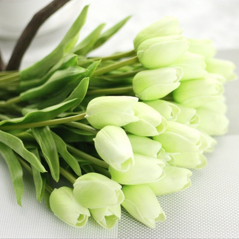 10 stk billig pu tulipan bukett høst dekorasjon vaser til hjemmedekor borddekking kunstige blomster bryllup dekorative blomster