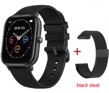 P8 Smart Watch Android Heart rate Blood Pressure Smartwatch Fitness Bracelet Sport Watches Men Women for IOS xiaomi huawei: black black steel