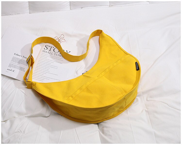 Ainvoev nuova borsa a tracolla monospalla moda selvaggia femminile di grande capacità borsa a tracolla in tela di grandi dimensioni in stile coreano: yellow