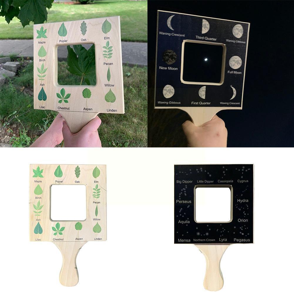 4pcs Nature Guide Finder Nature Viewfinder Double Sided And Common Painting Wood Drawing Foliage Aids Identify Types Tool C K1w2