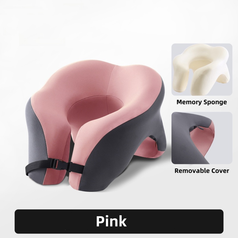 Portable U-shaped Travel Pillow Memory Foam Sleeping Pillows Office Nap Pillow Car Airplane Neck Cushion Ergonomic Head Support: Red