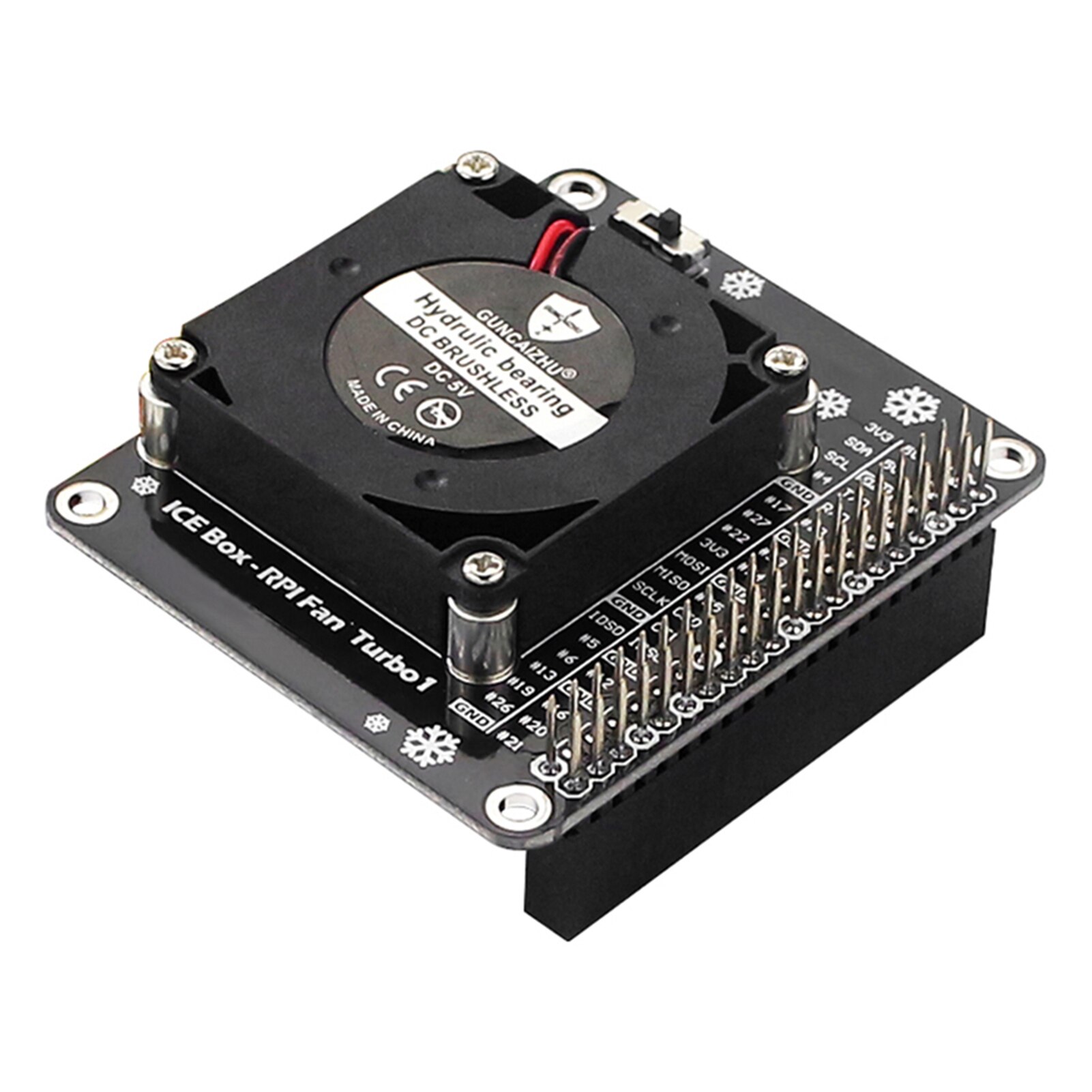 Warmteafvoer mini computercomponenten led koelventilatormodule kantoor met schakelaar voor raspberry  pi 4 model b