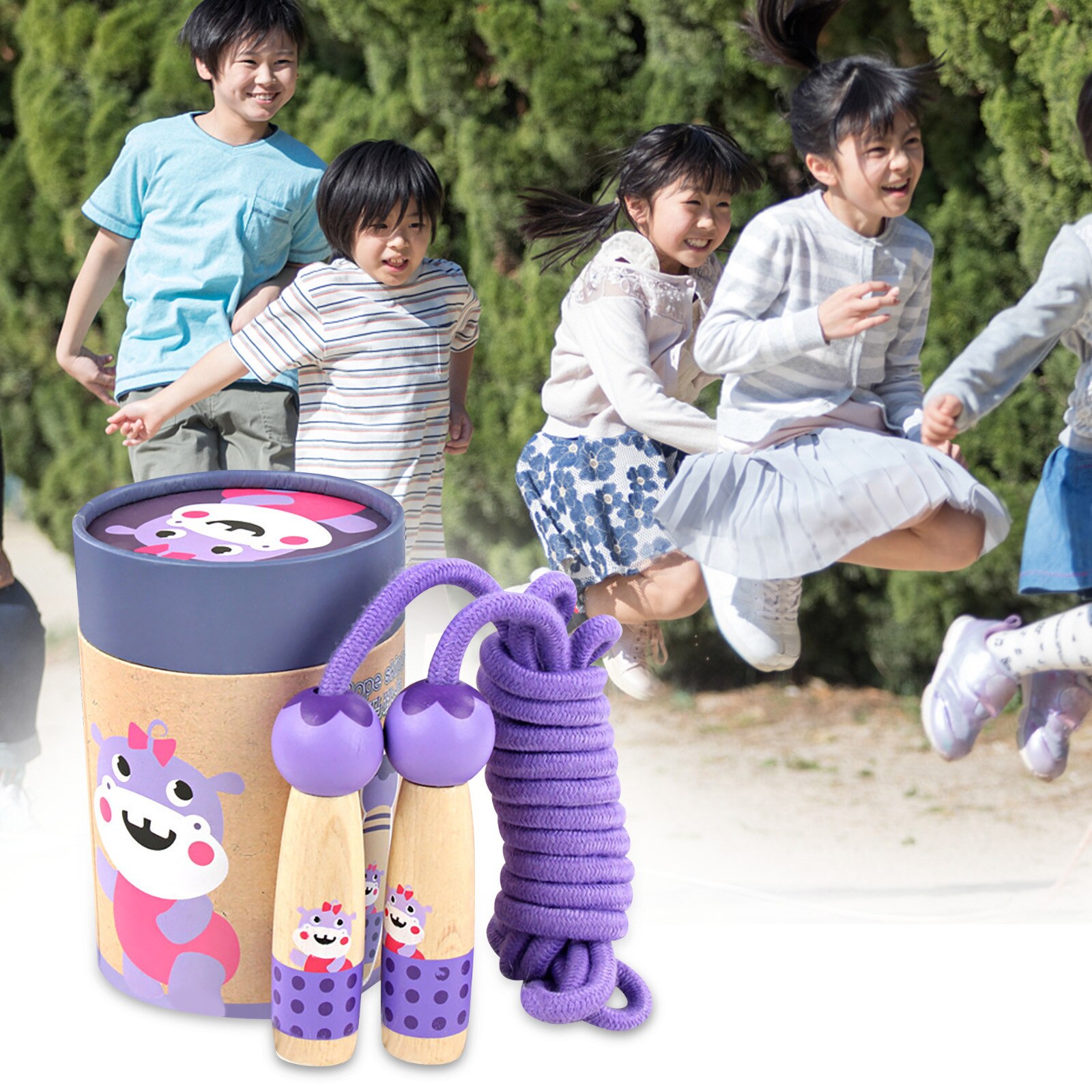 Springen Seil Holz Griff Sport Bodybuilding überspringen freundlicher Einstellbar Baumwolle Seil Spielzeug Sicher freundlicher Sport Spielzeug Детские Игрушки: A