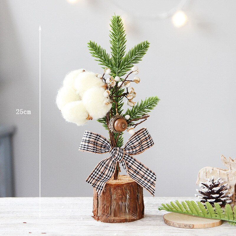 1pcs Mini Desk Tops Artificial Christmas Tree Decoration Xmas Party Ornaments Home Christmas Decoration 2022 Year: B