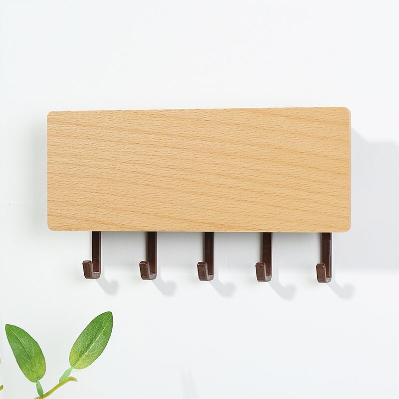 Vintage bois gain de place crochet mural en bois clé cintre support de rangement décor mural maison décorative chambre porte mur cintre crochets: 7