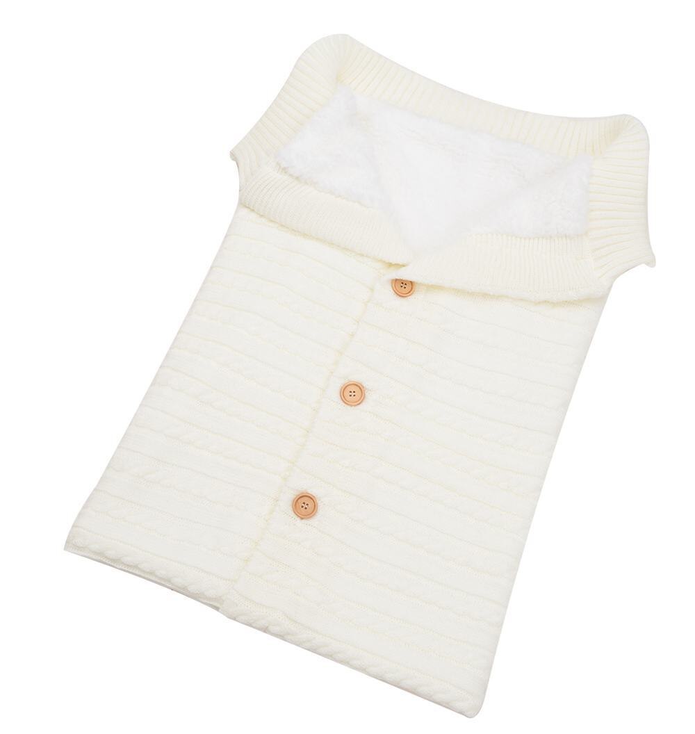 Warm Baby Blanket Knitted Newborn Swaddle Wrap Soft InfantSleeping Bag Footmuff Cotton Envelope For Stroller Accessories Blanket: 1