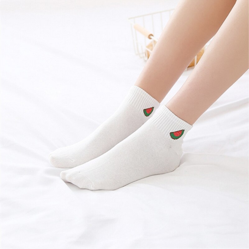 1 Pair Cartoon Cute Women Short Socks Spring Summer Autumn Cotton Fruit Comfortable Socks