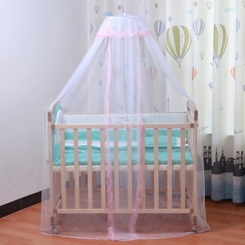 6 farver 160*450cm baby pige dreng seng værelse myggenet mesh kuppel gardin dekoration netto lille barn krybbe barneseng baldakin anti myg: 3