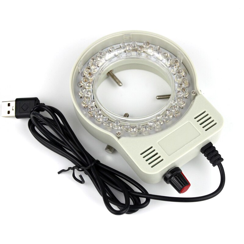 White Adjustable 6500K 5500K USBLED Ring Light illuminator Lamp Industry Stereo Microscope Camera Magnifier DC 5V Adapter: white