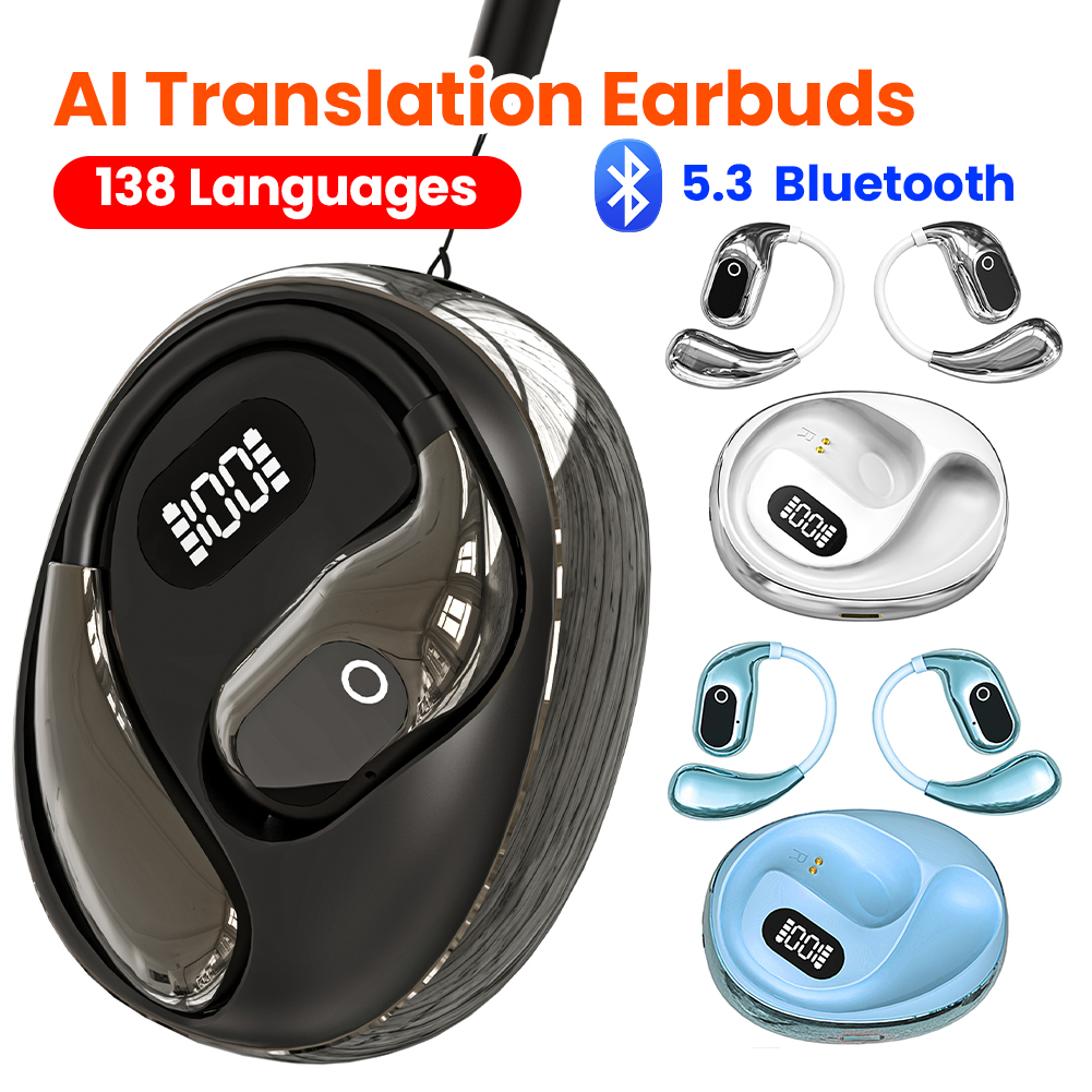Oordopjes Koptelefoon Bluetooth Draadloze oortelefoon Vertaling Airpods Ruisonderdrukkende Harbuds Intelligente vertaler AI-headset