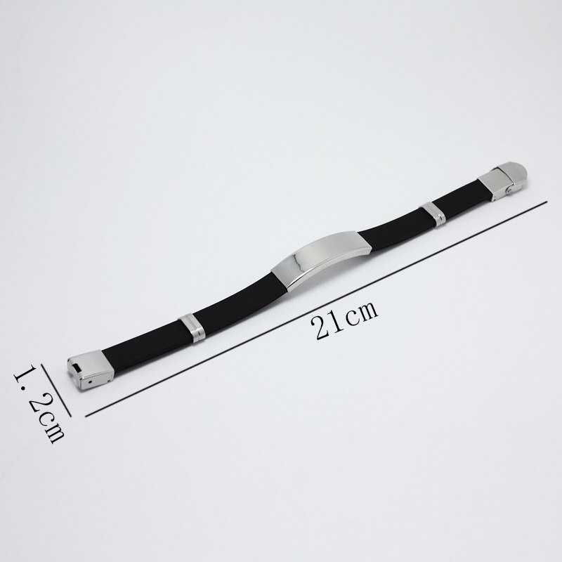 Bracelet géométrique en acier inoxydable pour hommes, couleur noir/or/argent, Silicone, caoutchouc, nouvelle