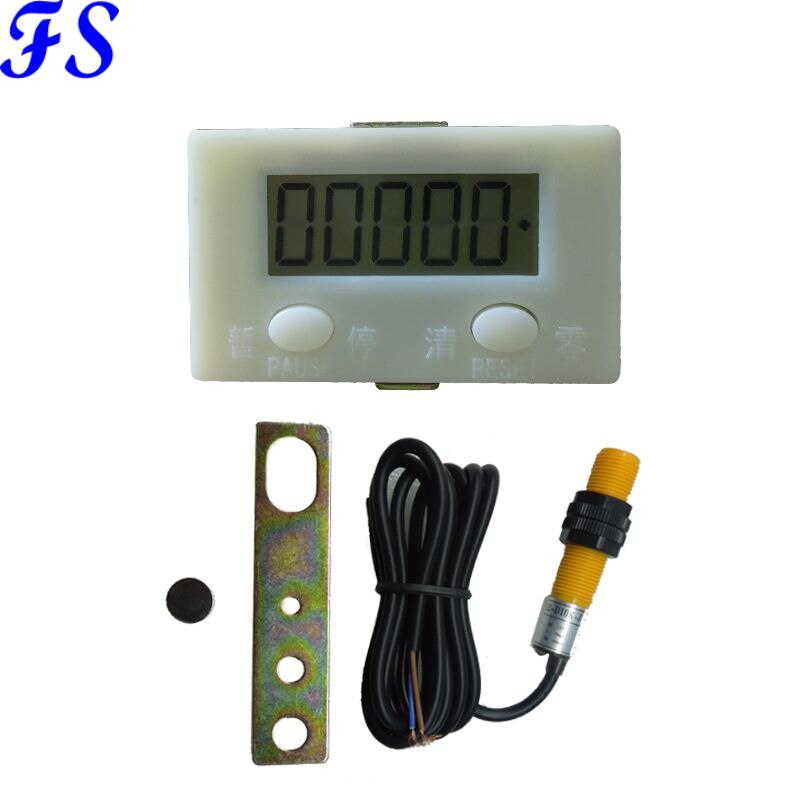 YB5C LCD Digital Electrical Counter 5 Digit Display Accumulation Counter with Magnetic Switch Sensor Punch Machine Counter Meter: Counter and Switch
