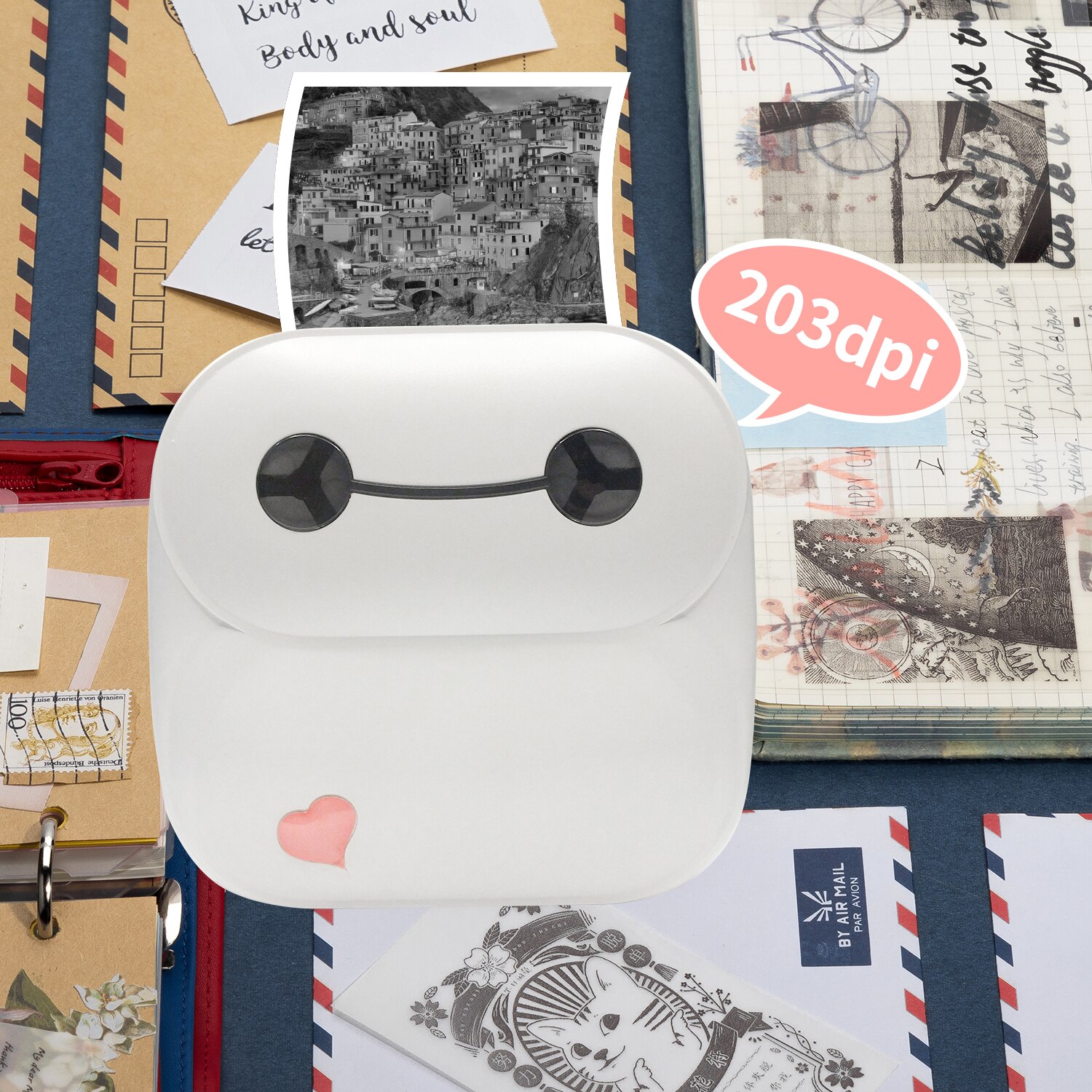 Portable Pocket Mini Thermal Photo Label Printer Bluetooth Wireless Printers 203DPI Impresoras Fotos For Mobile Phone Home use