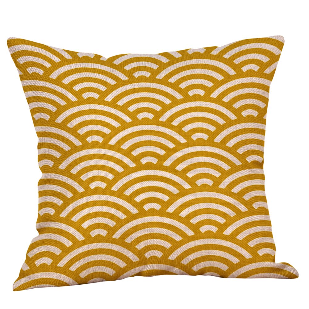 Funda de cojín de color mostaza geométrica amarillo otoño funda de cojín funda decorativa para cojín casa cojín de interior caso decoración del hogar: G
