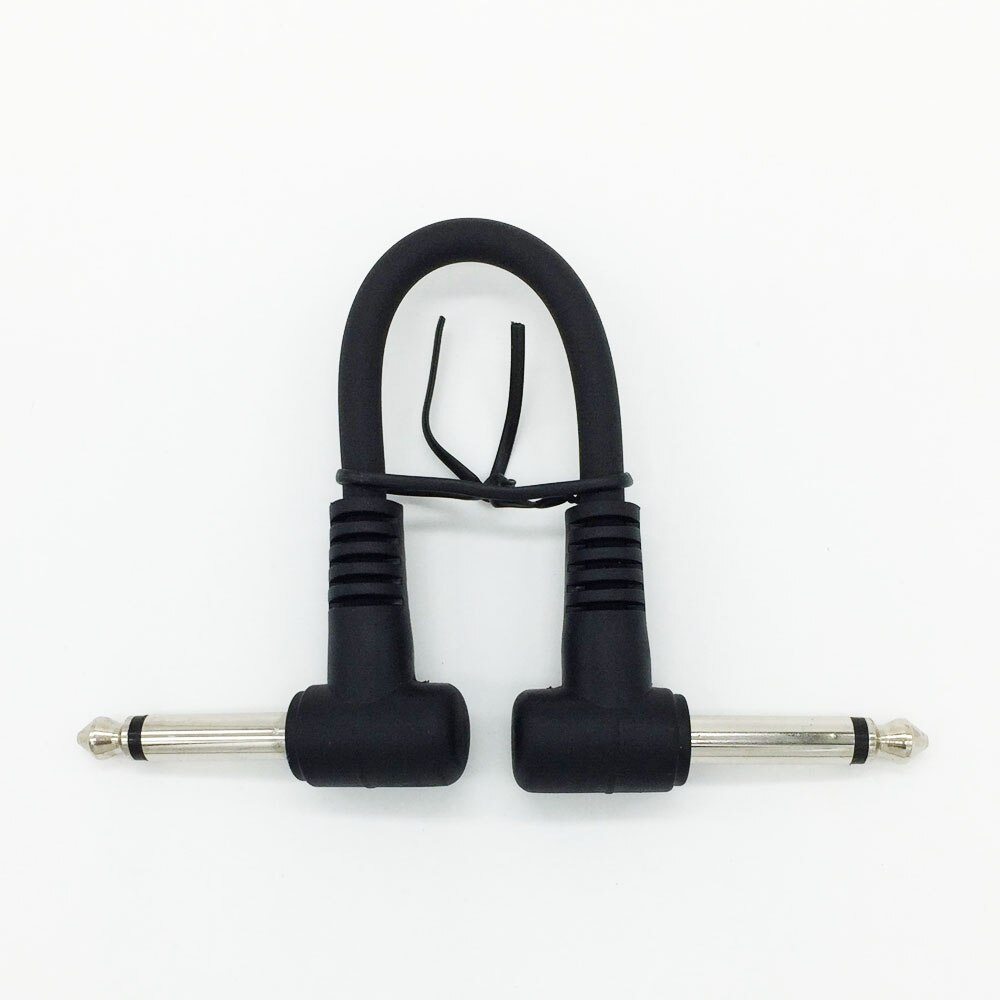 1 Stuk Elektrische Gitaar Pedaal Kabel Audio Lijn Jumper Dubbele Haakse Plug 6.35 Mm Lengte 15 Cm/20 cm