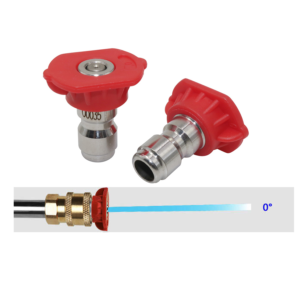 Boquilla de pulverización para lavadora de alta presión, conexión rápida de 1/4 ", 0 15 25 40 65 grados, punta para boquilla de jabón de riego, limpieza de jardín, 1 Uds.: Marrón