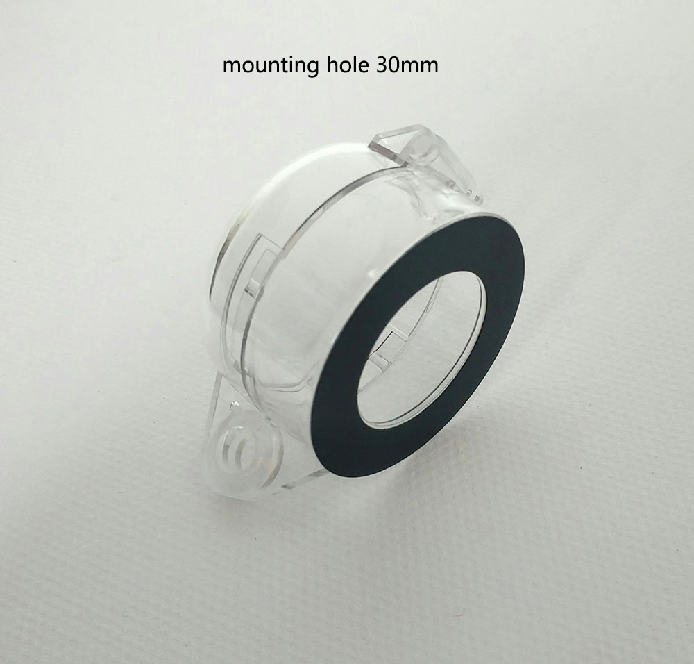 30mm/22mm emergency pushbutton switch protection guard cover box transparent dust cover 50x32mm: mounting hole 30mm