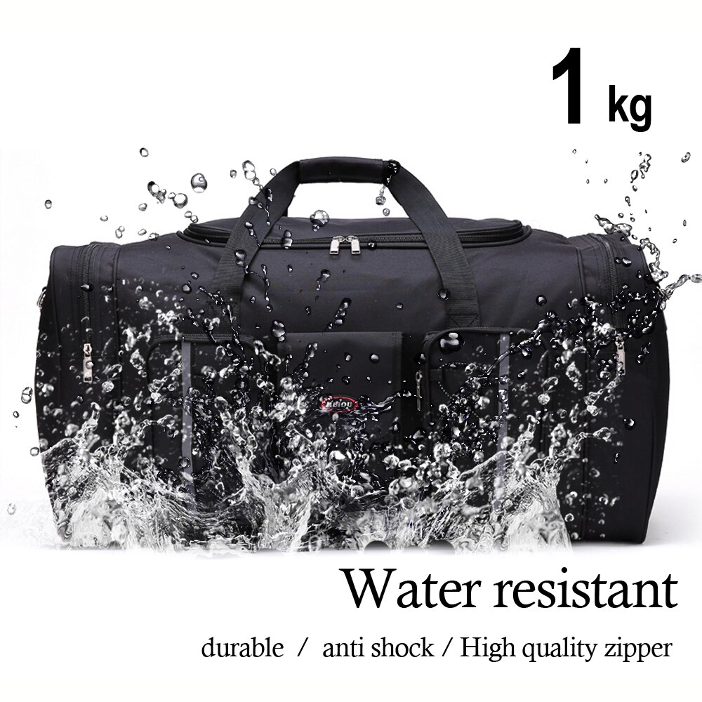 Vattentät nylon bagage gymväskor stor kapacitet 70l utomhusresor för kvinnor män resor dufflel sac de sport handväskor säck