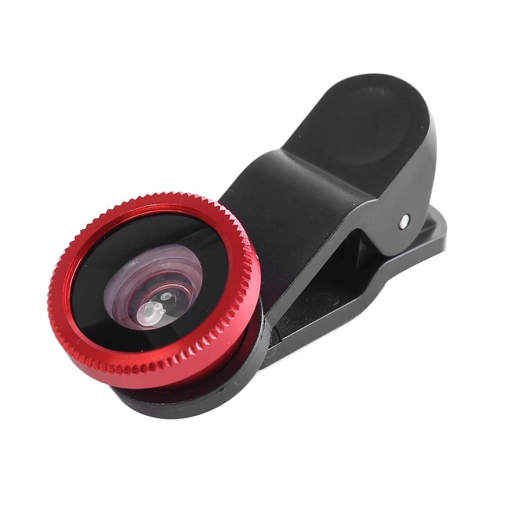 3 in 1 Wide Angle Macro Fisheye Phone Lens Kit Multifunctional Practical Ultra-portable Durable for iPhone Samsung Huawei Xiaomi: Red