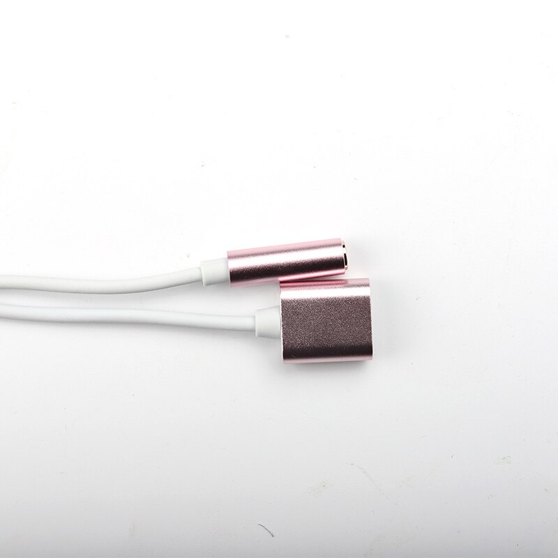 Dla Apple do 3.5mm Jack Audio ładowarka Adapter dla iPhone 11 Pro 8 7 Plus SE 2020 XS Max XR X 10 12 ładowanie i słuchawki Splitter: rose gold