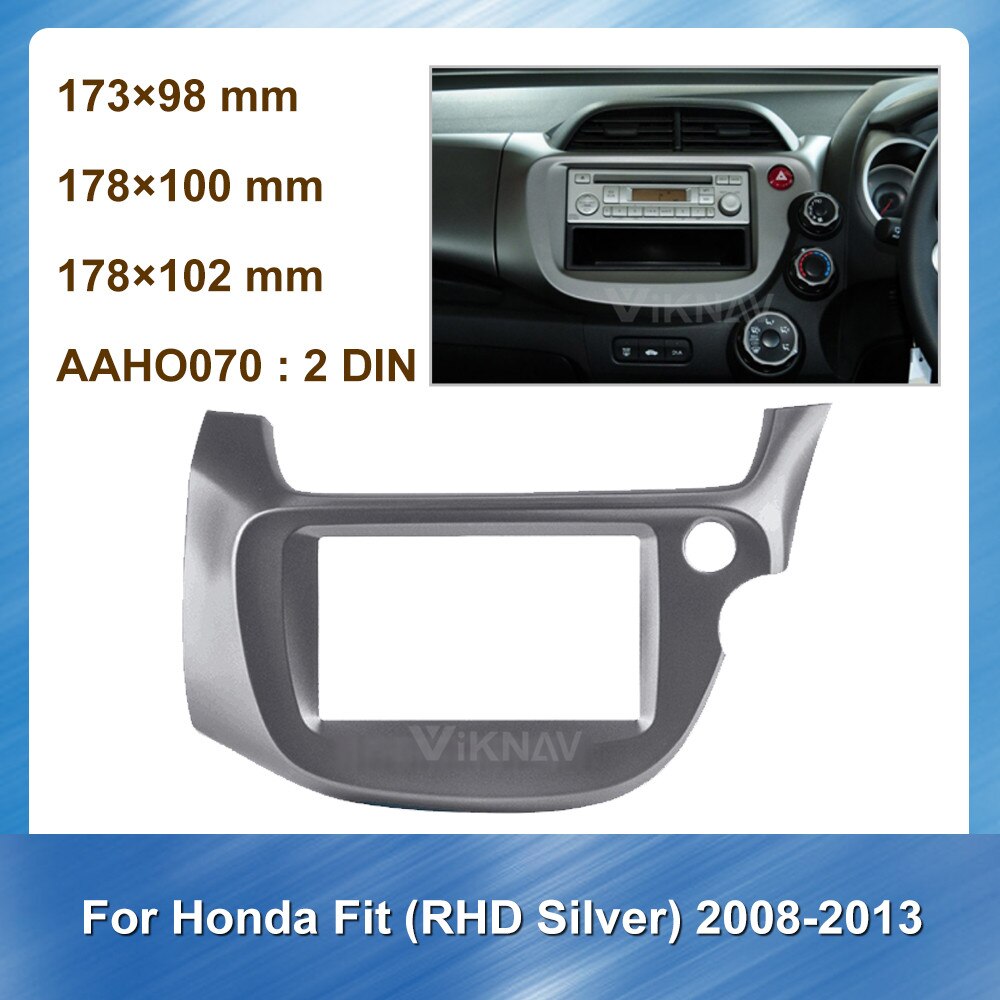 Car Radio Fascia for Honda Fit Jazz RHD DVD frame Dash Mount Kit Adapter Trim Facial Panel Frame Dashboard 2 Din